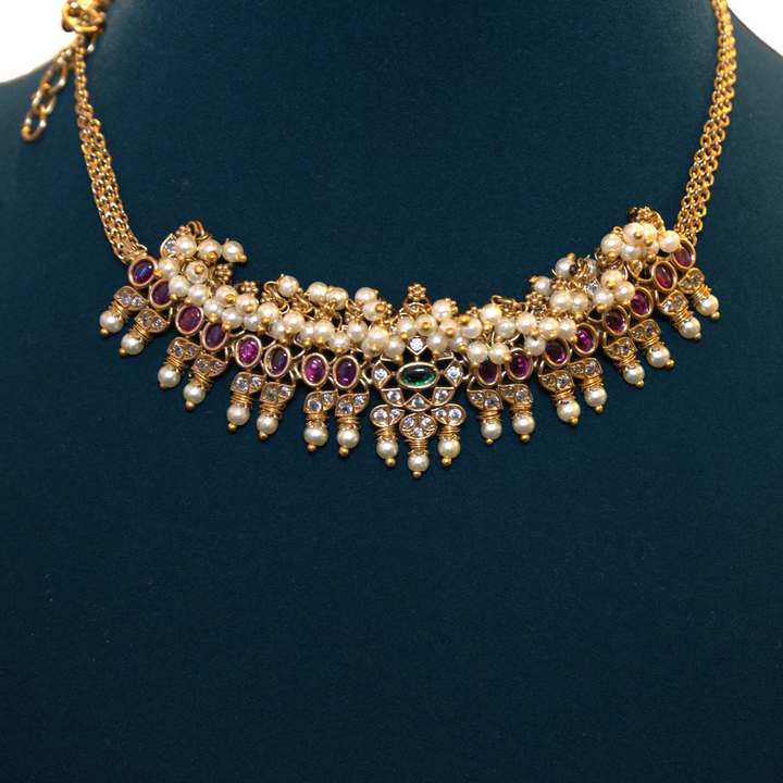 Mehandi Polish Ruby Pearl Choker