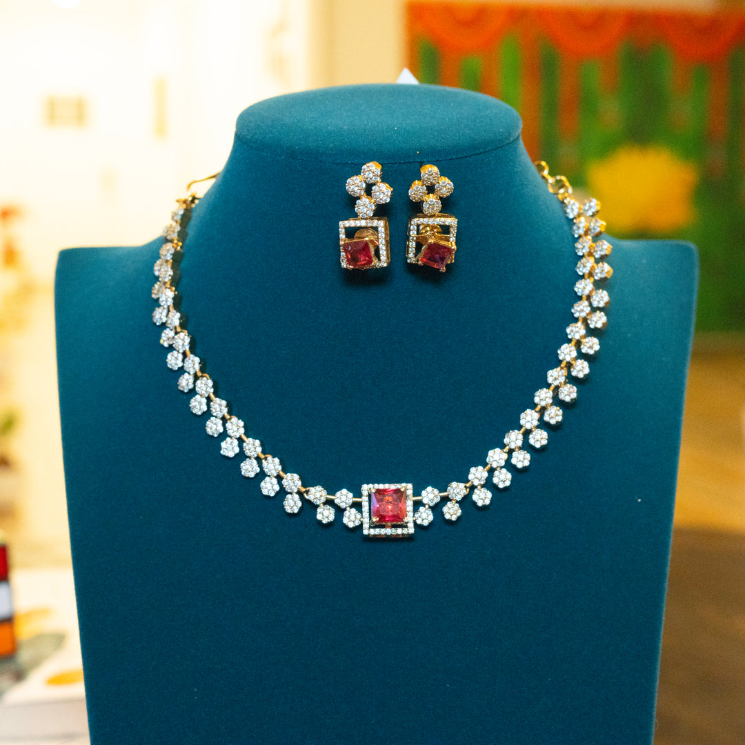 Mehandi Polish CZ Changeable Jewelry Set