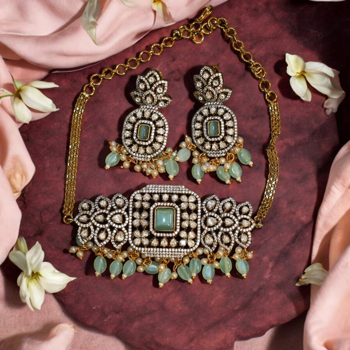 Matt Victorian Royal Floral High Neck Choker