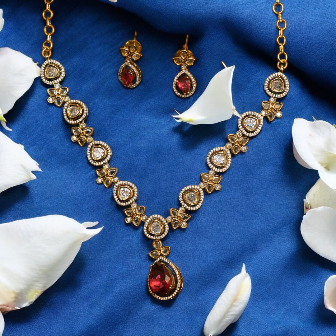 Changeable Victorian AD Cut Stones Jewelry Set