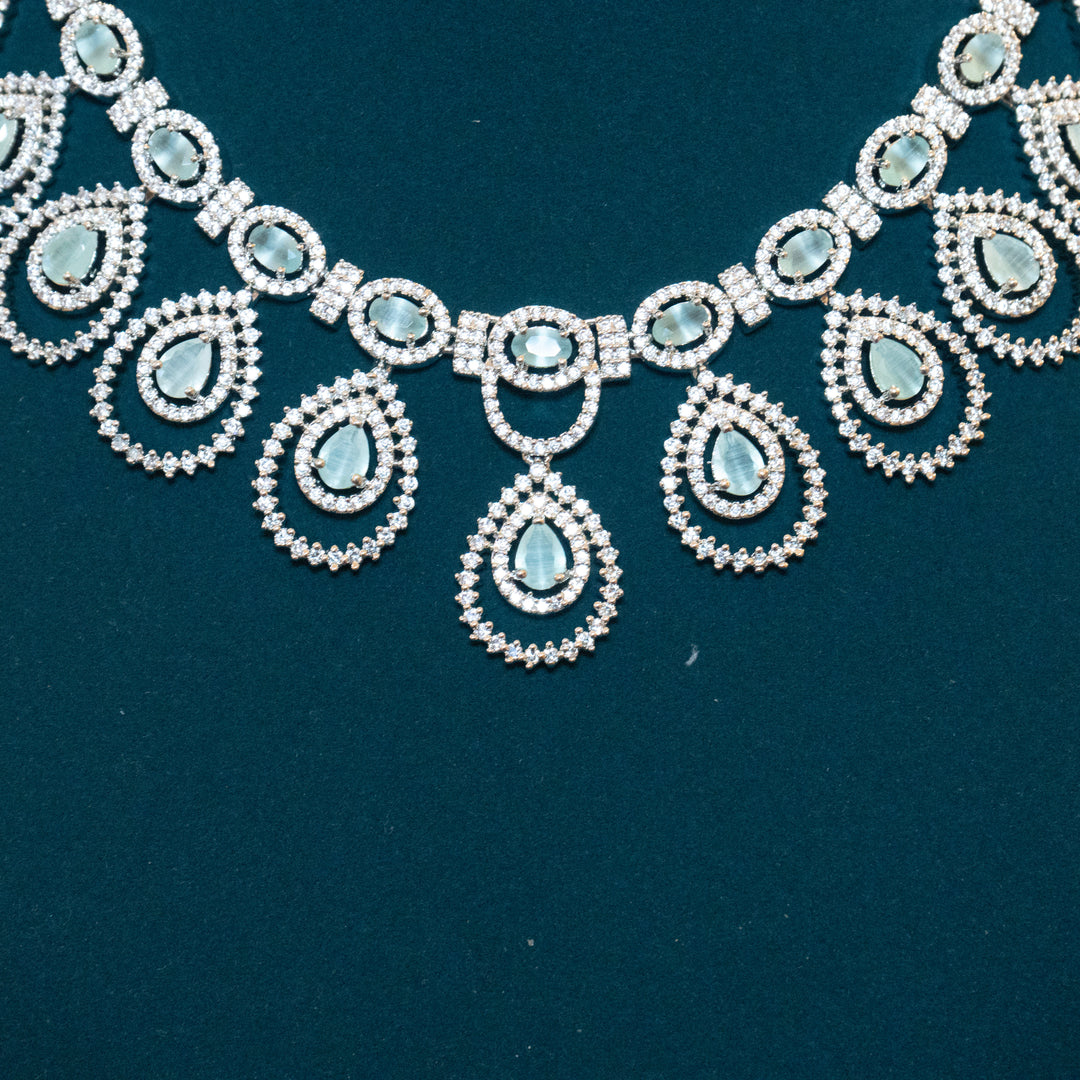 Rhodium CZ AD Necklace Set