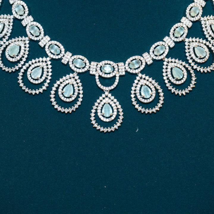 Rhodium CZ AD Necklace Set