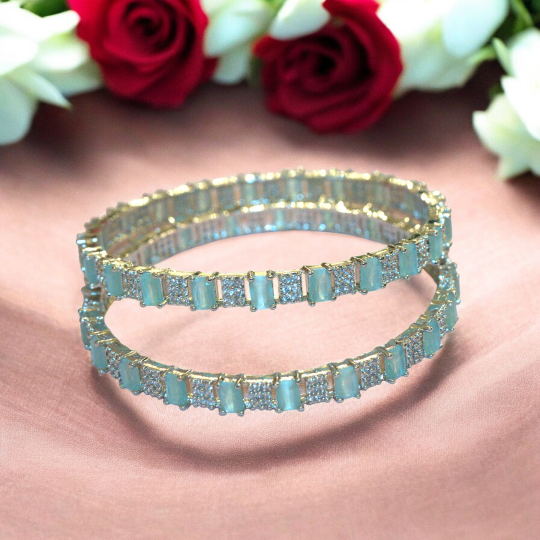 Rhodium AD CZ Bracelets Size 2.8