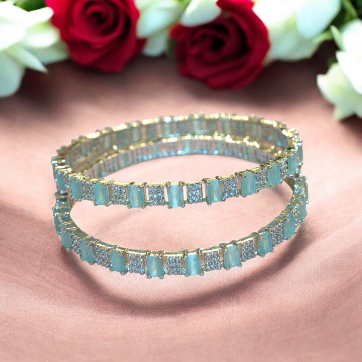 Rhodium AD CZ Bracelets Size 2.8
