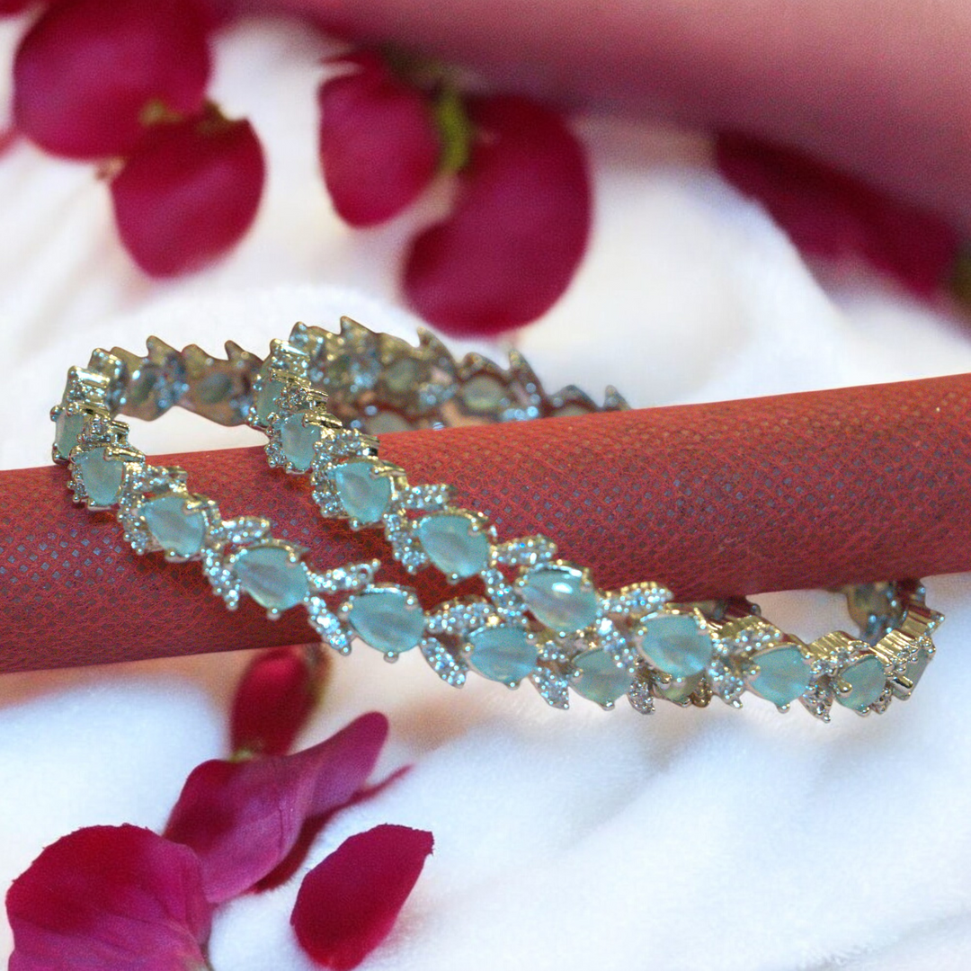 Rhodium AD CZ Bracelets Size 2.6
