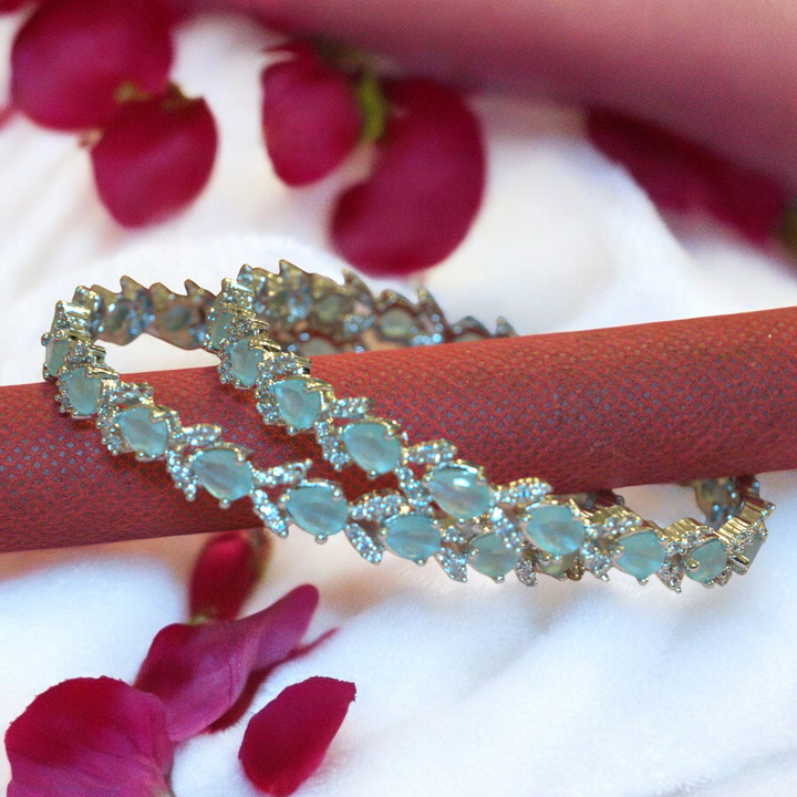 Rhodium AD CZ Bracelets Size 2.6