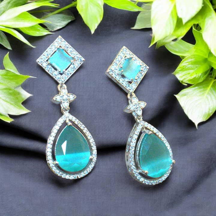 Rhodium Mintgreen CZ Pendant Kammal Jimky