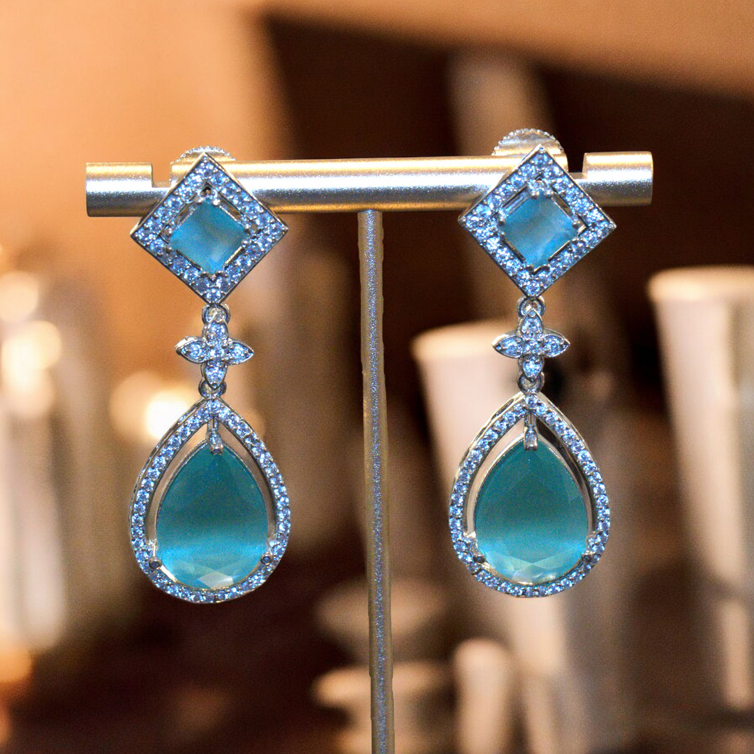 Rhodium Mintgreen CZ Pendant Kammal Jimky